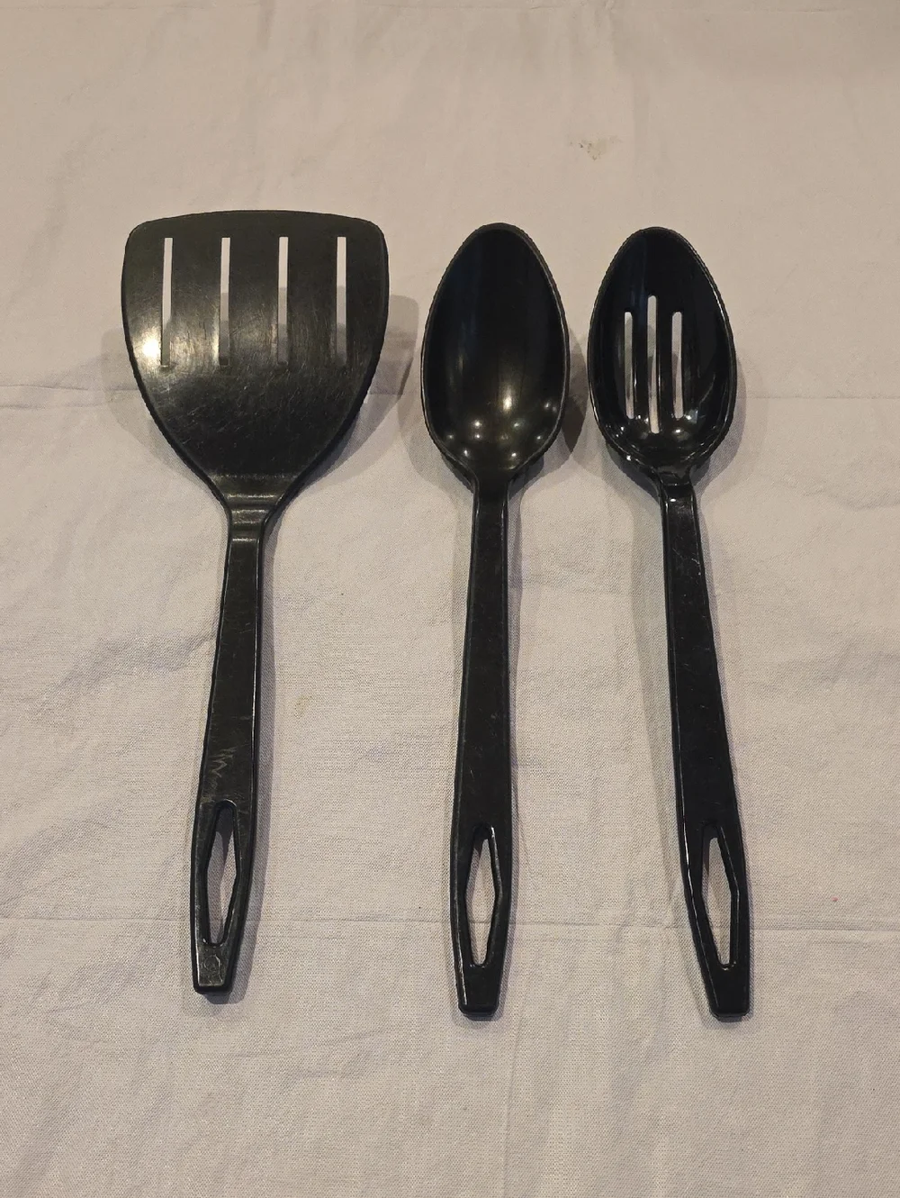 Tailor Made Products Vintage 3 Piece Set Spatula Spoons Black
